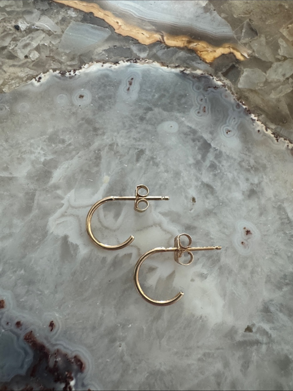 Zoe Chicco Gold Half-Hoop Stud Earrings